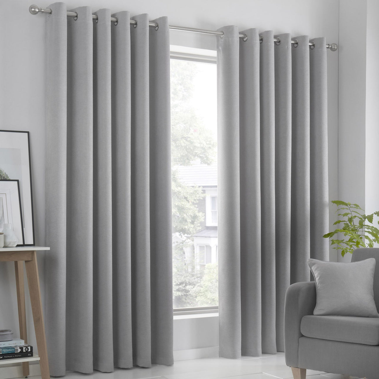 Grey Ready Made Curtains - Ideal