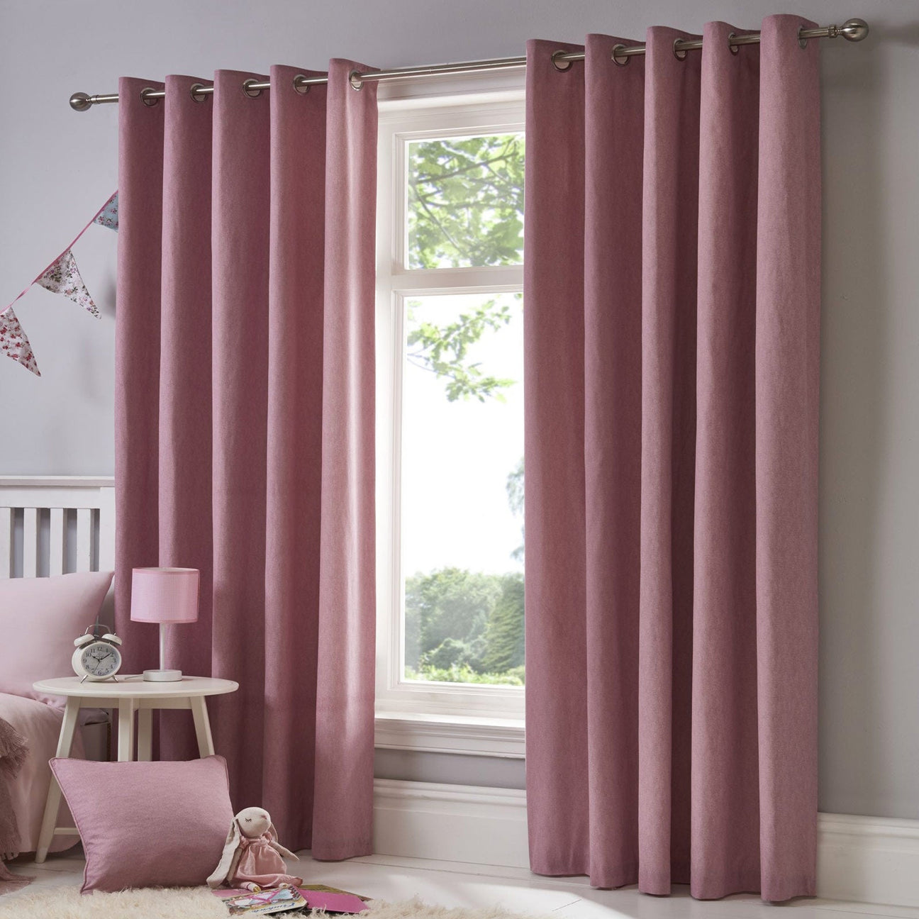 Pink Ready Made Curtains - Ideal