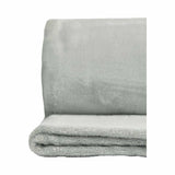 Snug Flannel Fleece Blanket  Super Soft Throw in Silver