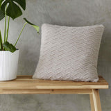 Chevron Knit Cushion Silver