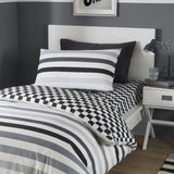 Beckett Stripe Mono Duvet Cover Set