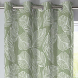 Matteo Leaf Eyelet Curtains Green