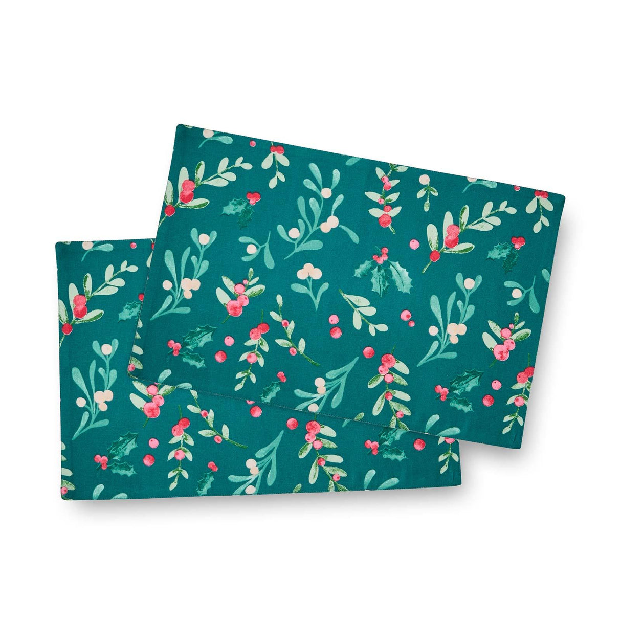 Christmas Holly & Mistletoe Placemat 4 Pack