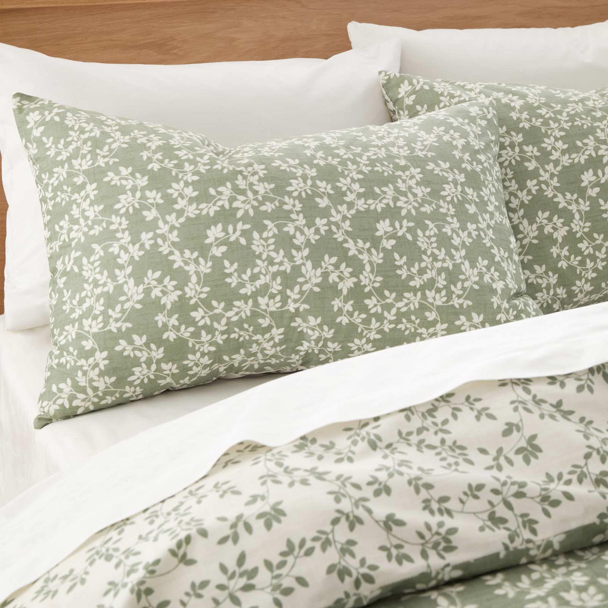 Shadow Leaves Duvet Cover Set Green