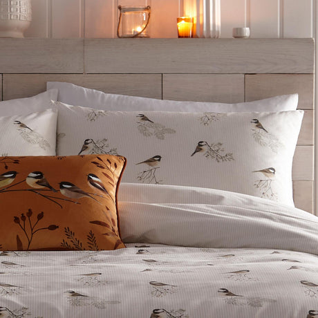 Chickadees Brushed Cotton Duvet Cover Set