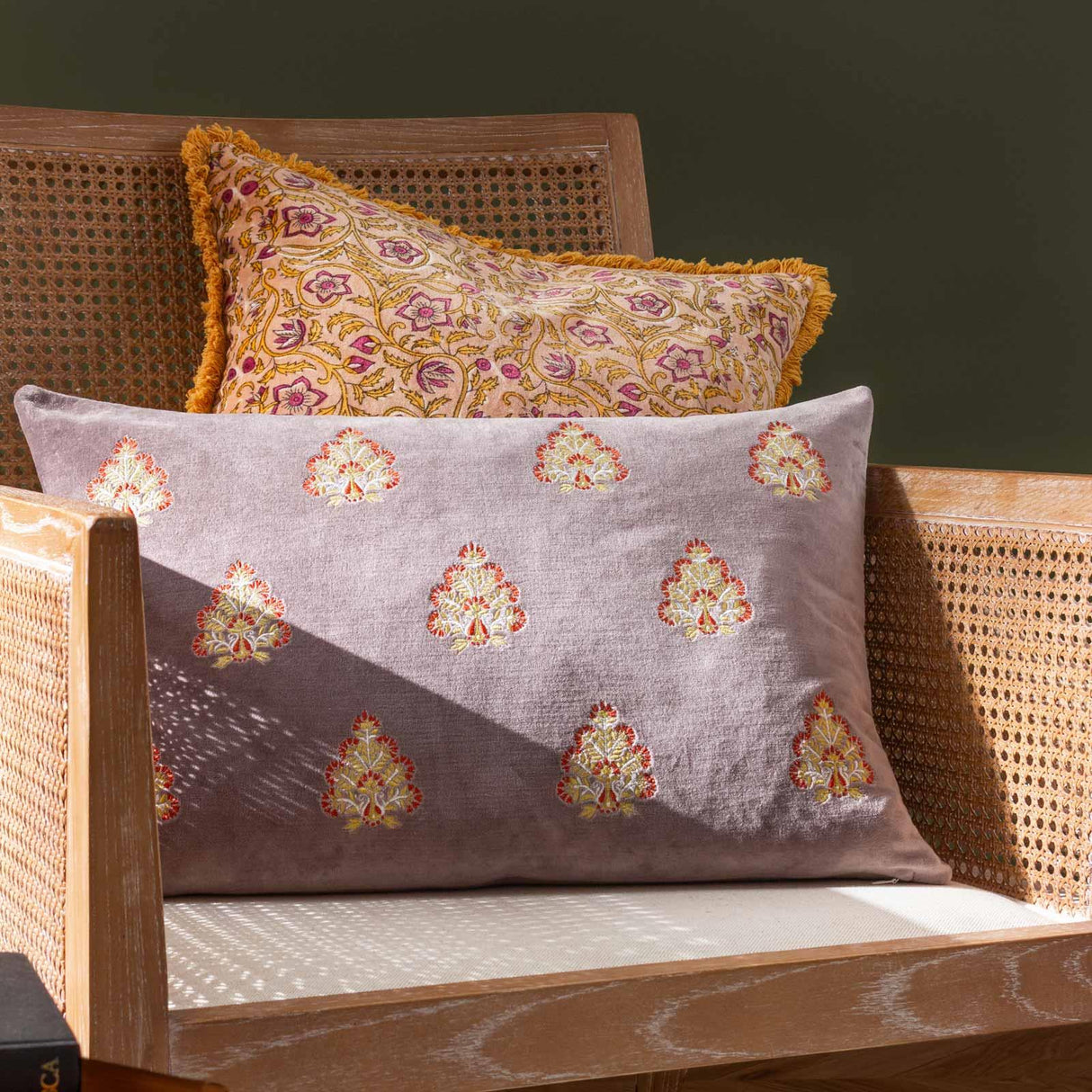 Rennes Embroidered Cushion Cover 16" x 24" (40cm x 60cm)