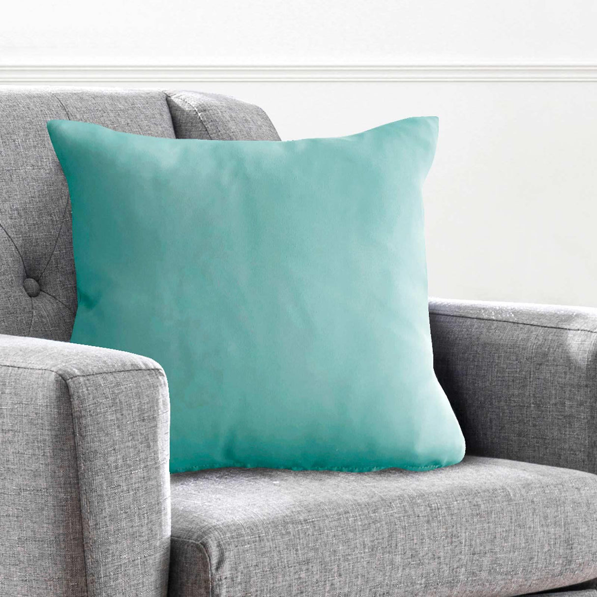 Plain Woven Teal Cushion Cover 17" x 17"