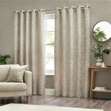 Bali Jacquard Leaf Eyelet Curtains Natural