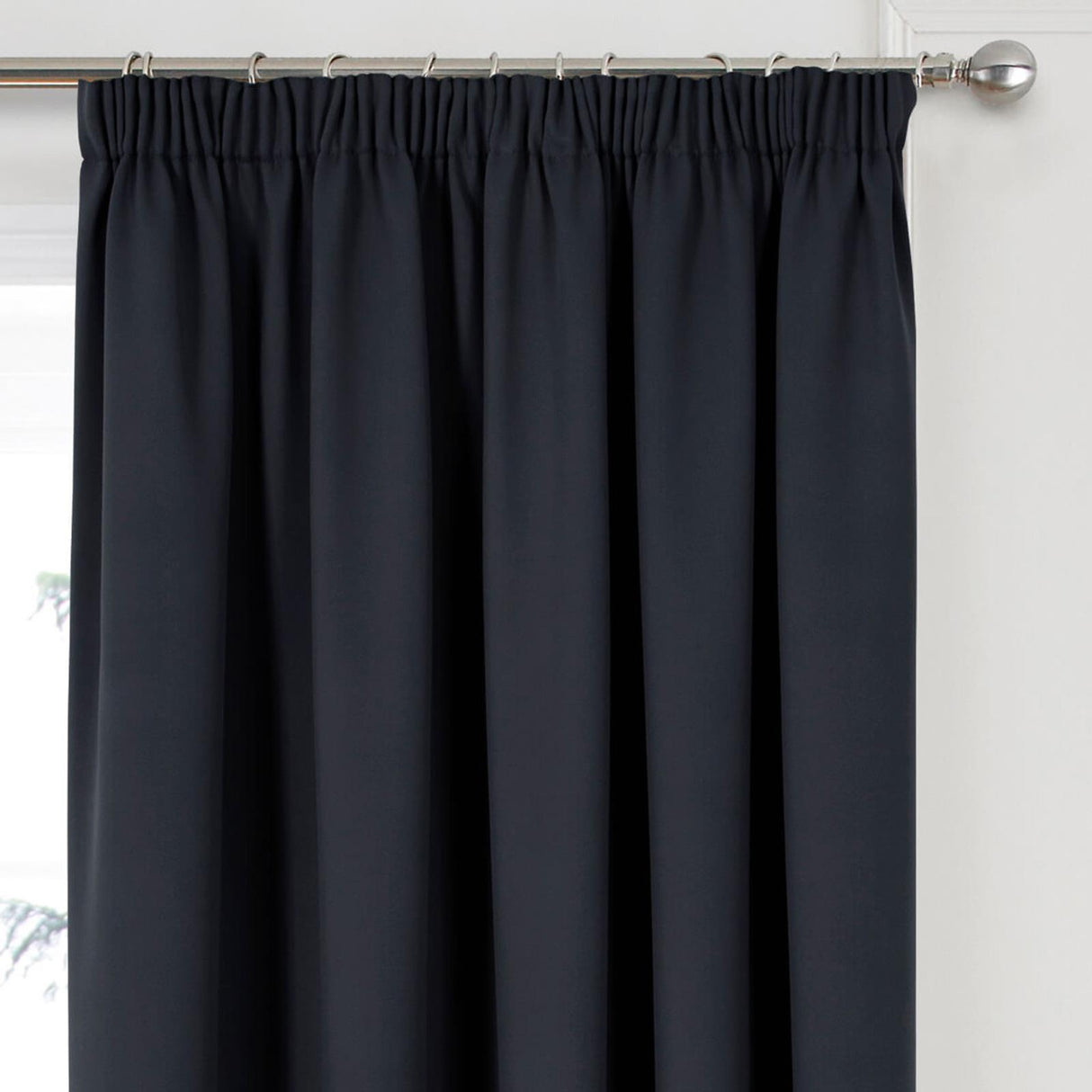 Woven Blackout Tape Top Curtains Black