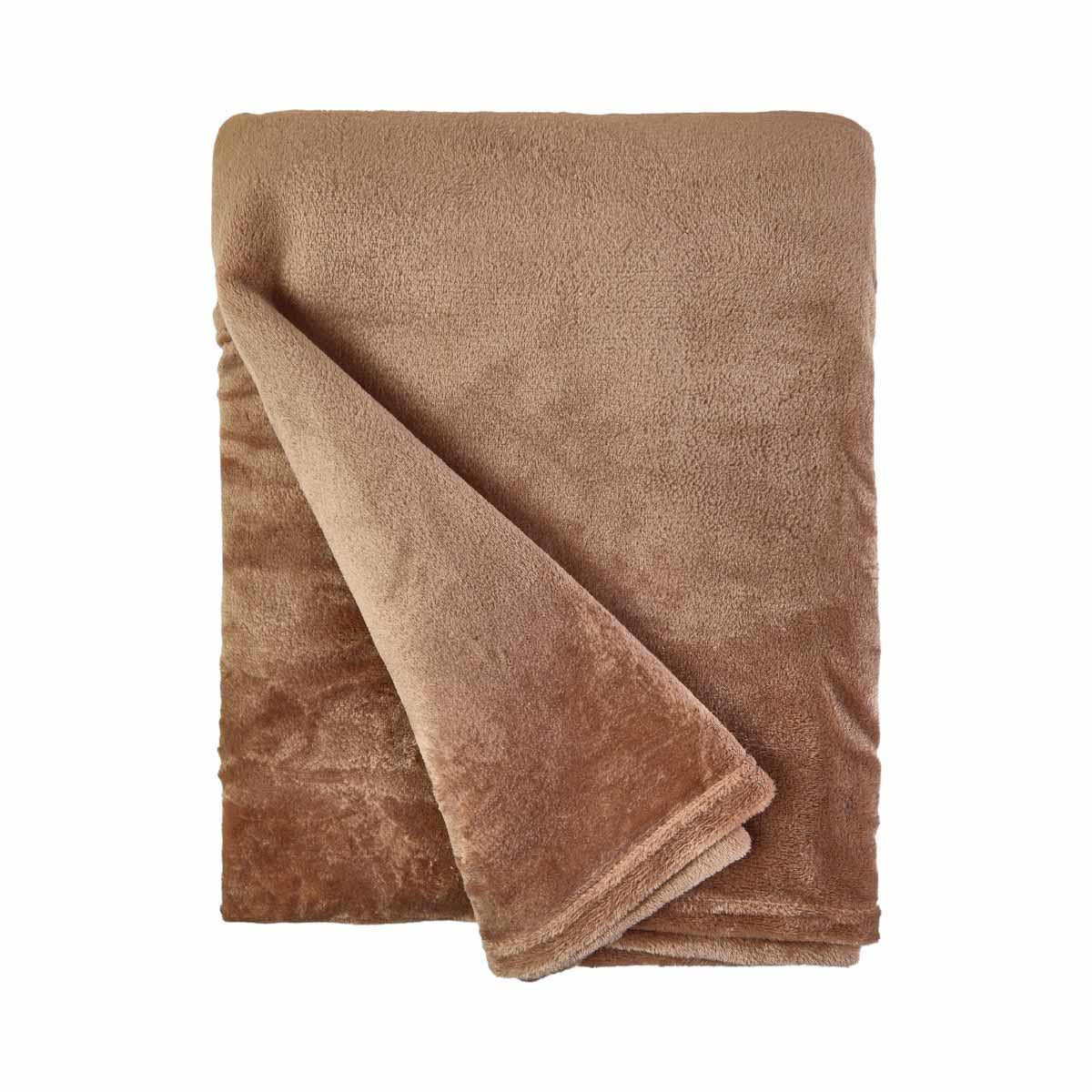 Snug Flannel Fleece Blanket Super Soft Throw in Mink