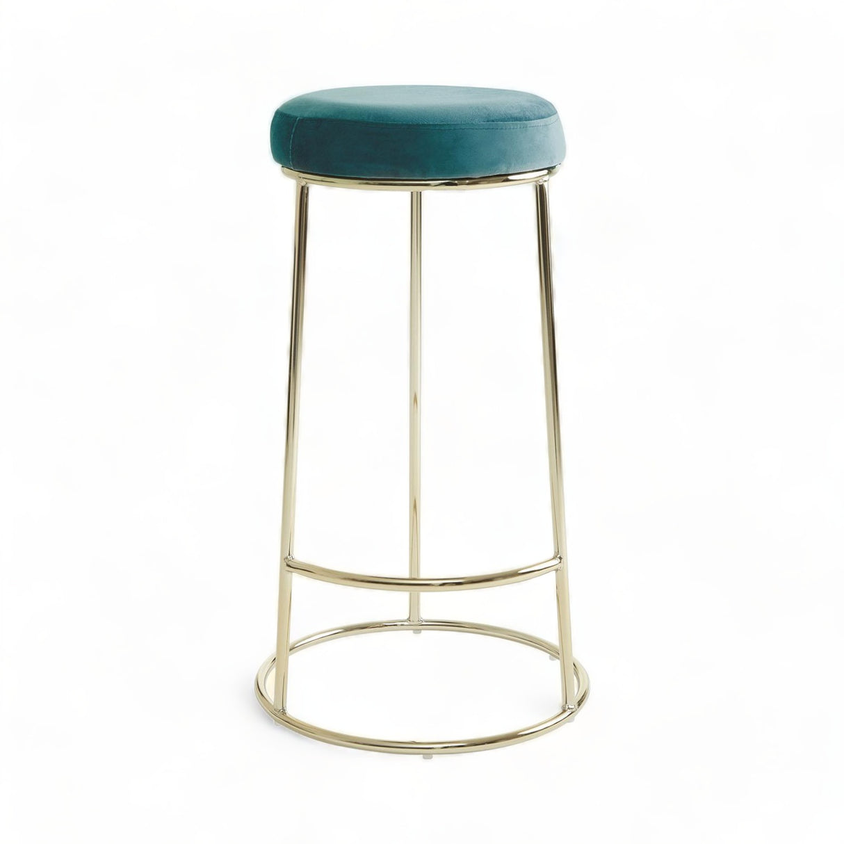 Gold Finish Green Velvet Bar Stool