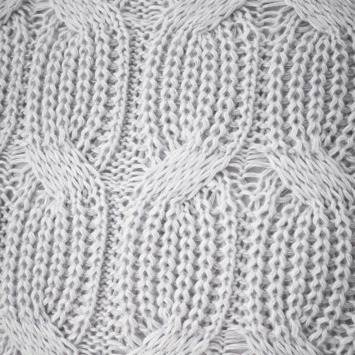 Chunky Marl Knit Cushion Silver