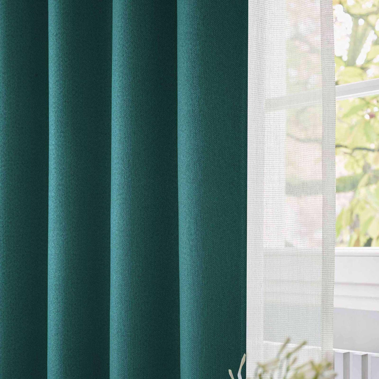 Athos Blackout Eyelet Curtains Green