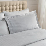 300TC Satin Stripe Oxford Pillowcase Pair Grey