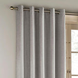 Savoy Chenille Blackout Eyelet Door Curtain Grey