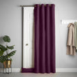 Velvet Chenille Eyelet Door Curtain Aubergine