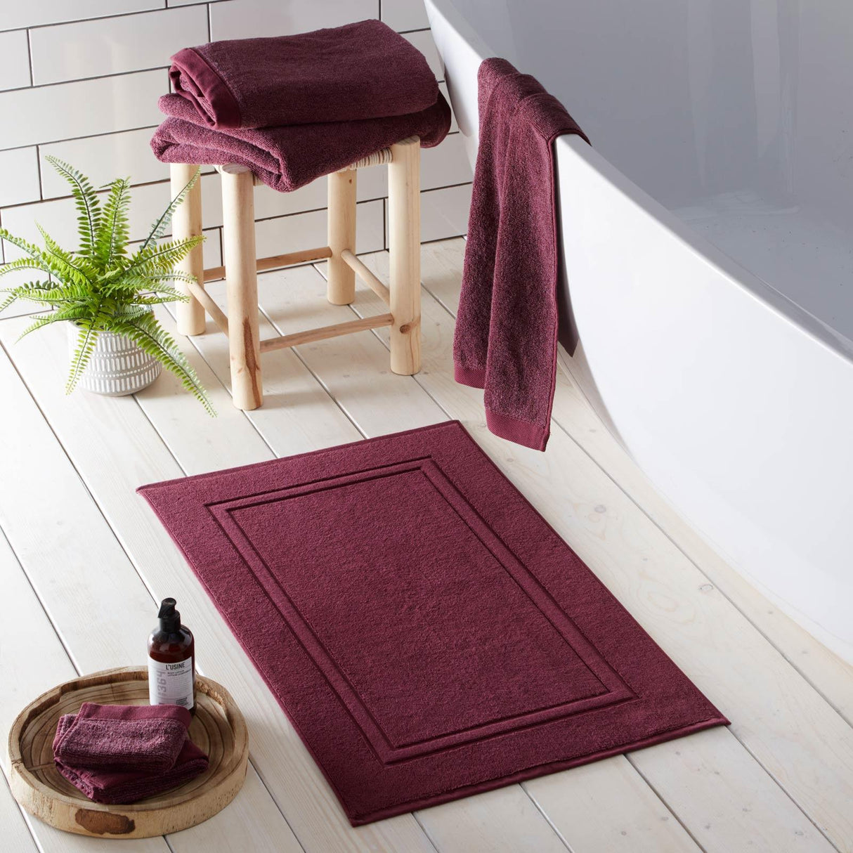 Abode Eco Bath Mat Claret