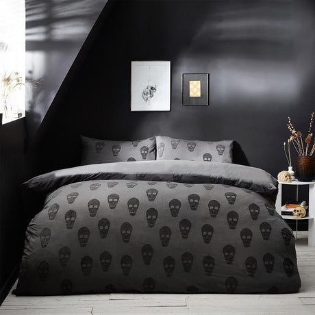 Skulls Tufted Duvet Cover Set