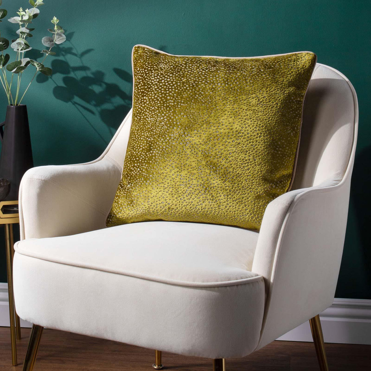 Estelle Spotted Cut Velvet Cushion Cover 18" x 18" (45cm x 45cm)