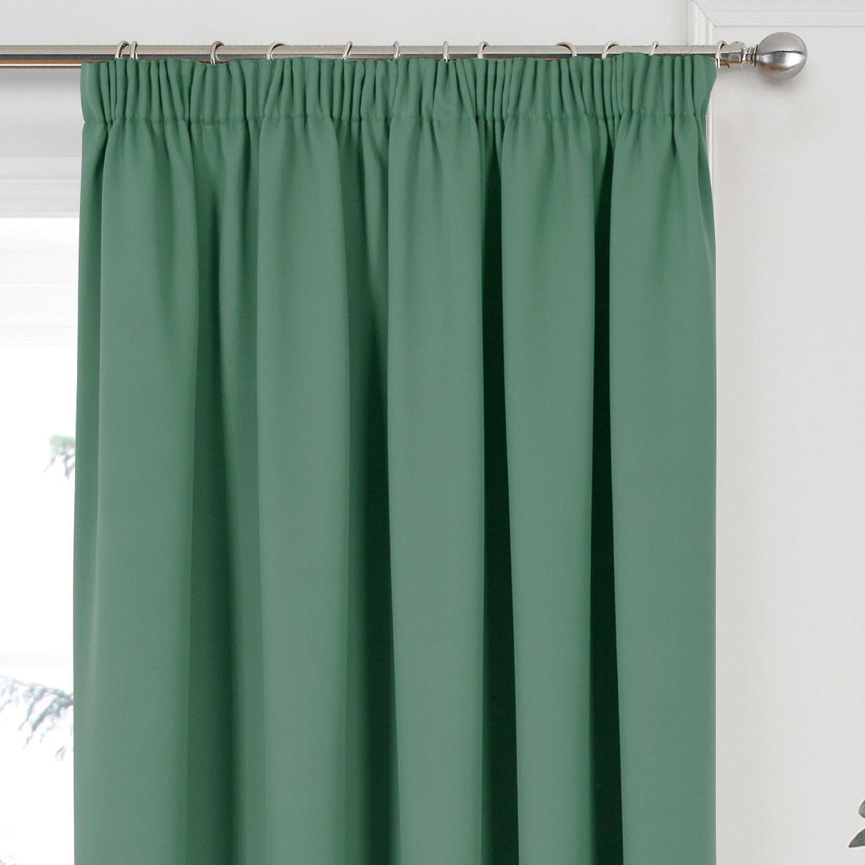 Woven Blackout Tape Top Curtains Green