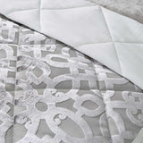 Lattice Cut Velvet Bedspread Natural