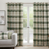 Balmoral Check Eyelet Curtains Bottle Green