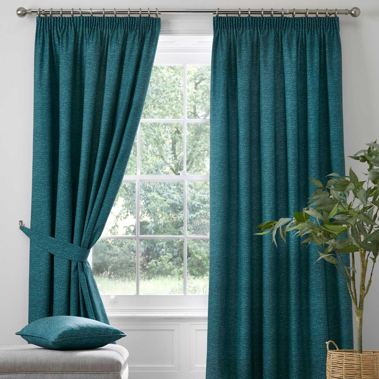 Pembrey Super Thermal Tape Top Curtains Teal