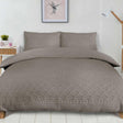 Aran Embroidered Duvet Cover Set Stone Cream