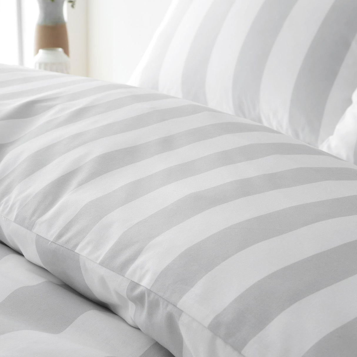 Cove Stripe Duvet Cover Set Silver