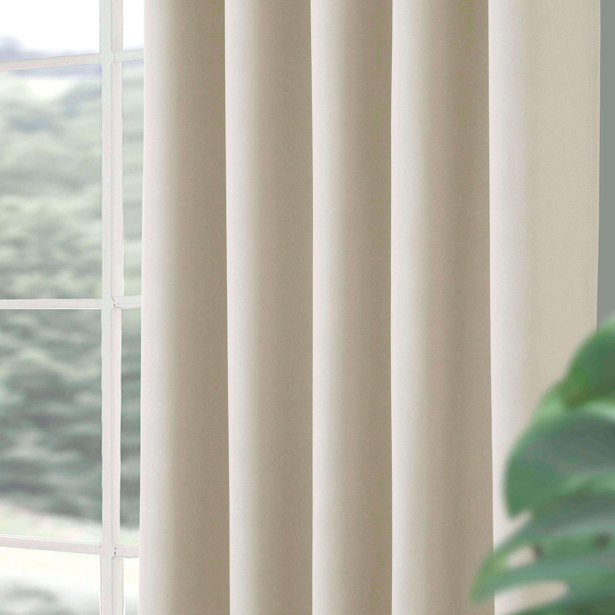 Woven Blackout Eyelet Curtains Natural