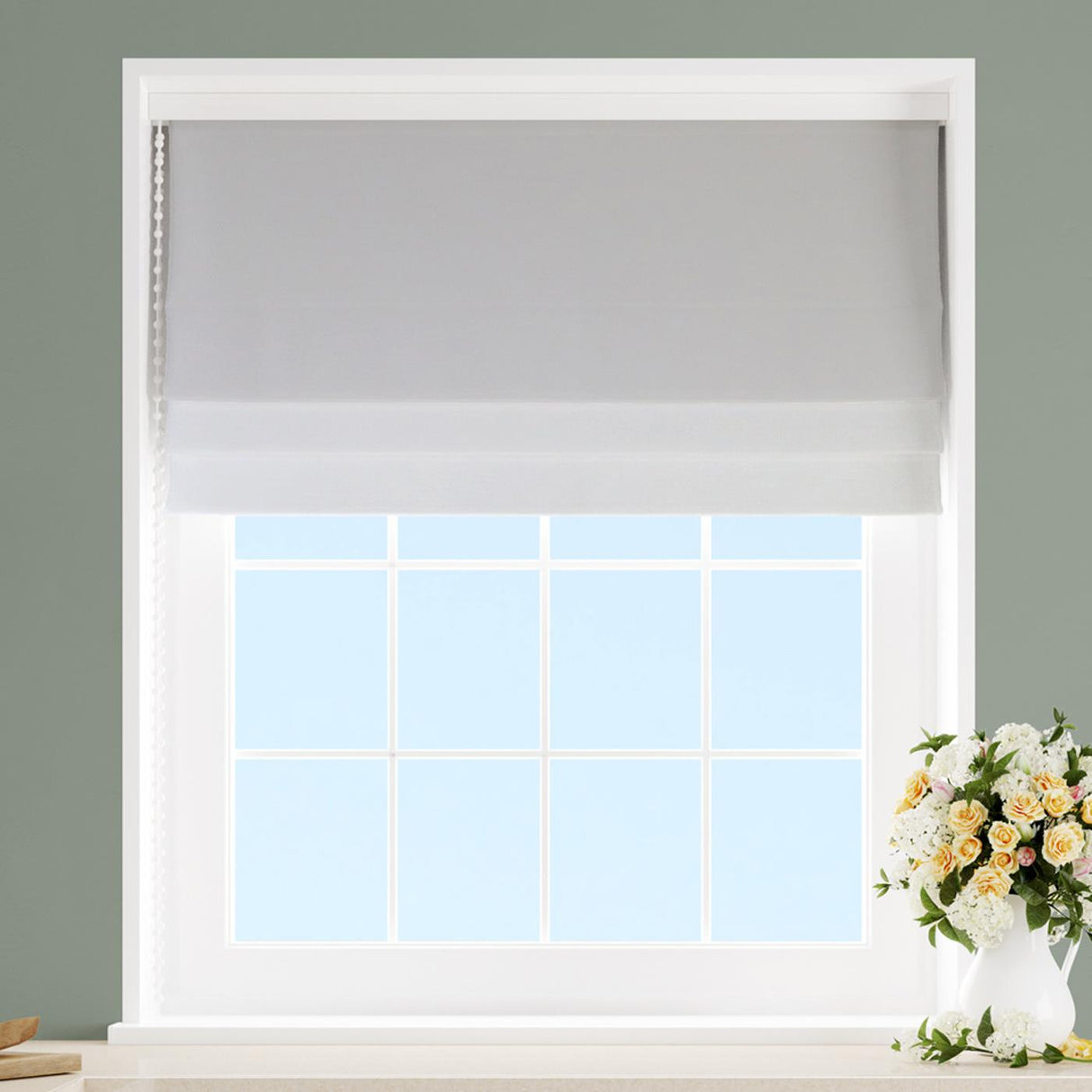 Lucida White Made To Measure Roman Blind