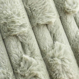 Carved Faux Fur Throw Sage