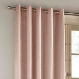 Savoy Chenille Blackout Eyelet Door Curtain Blush