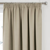 Woven Blackout Tape Top Curtains Latte