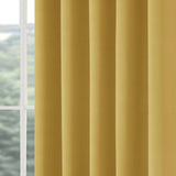 Woven Blackout Eyelet Curtains Ochre