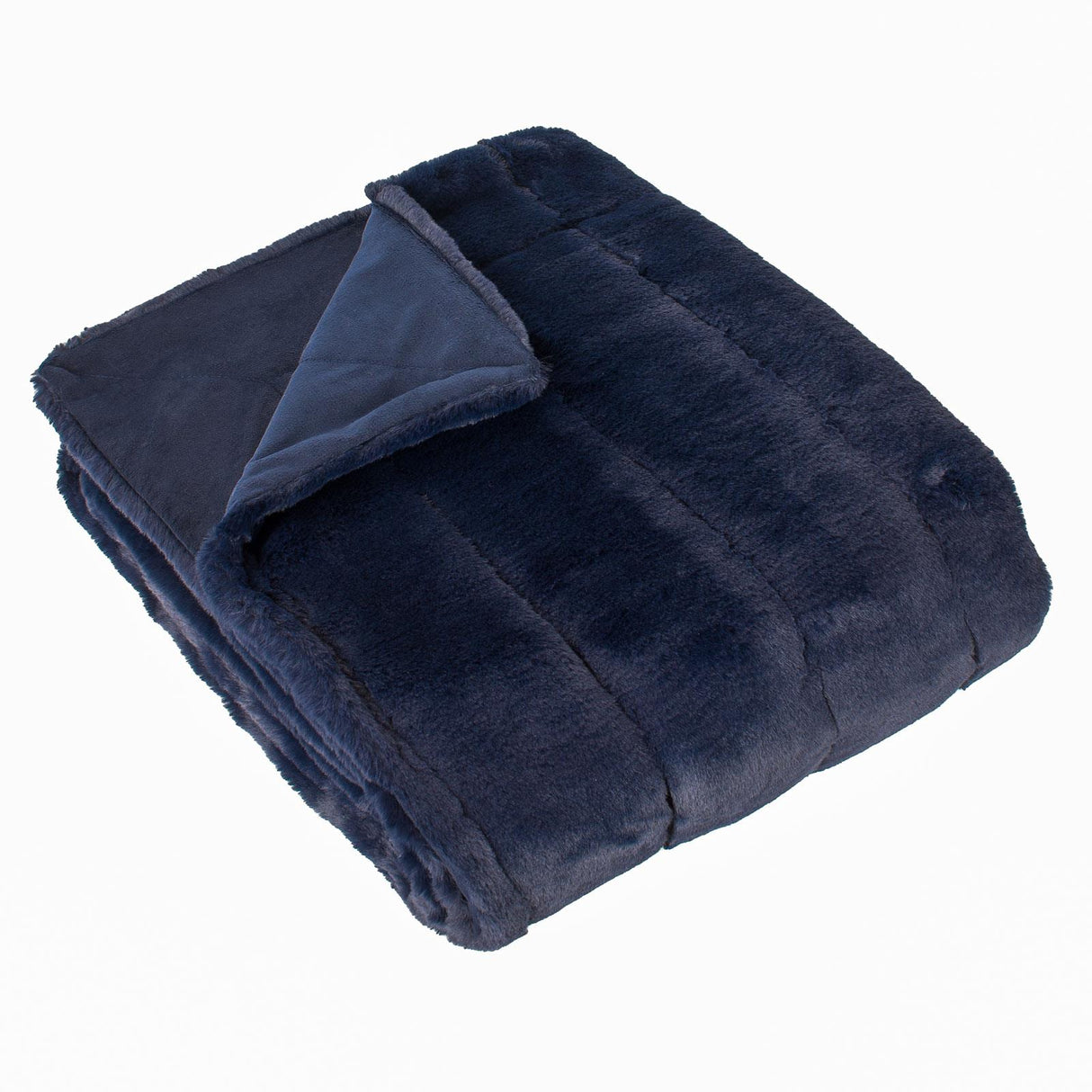 Empress Faux Fur Throw Navy