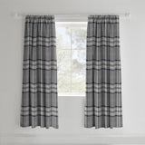 Kelso Check Tape Top Curtains Charcoal