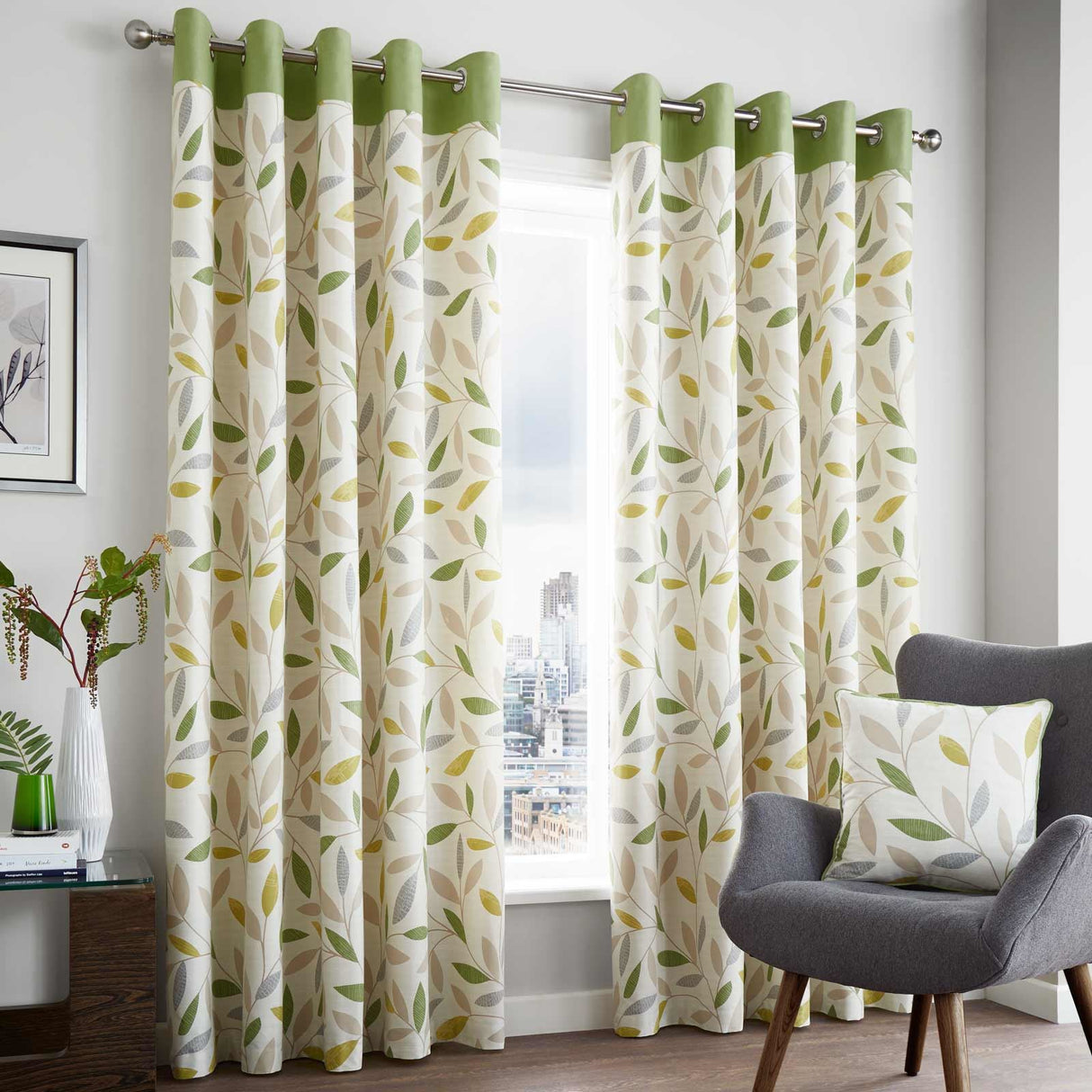 Beechwood Eyelet Curtains Green