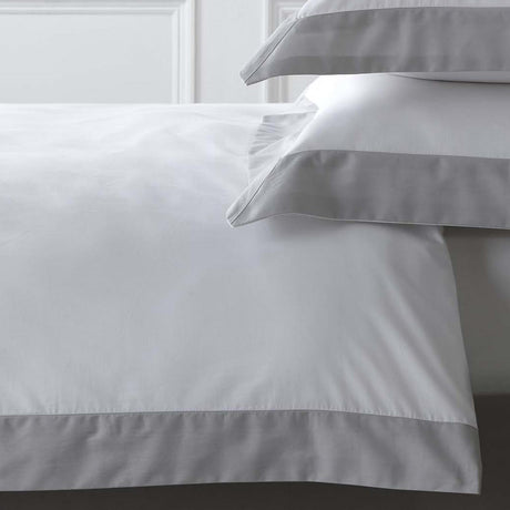 Oxford Edge 100% Cotton White Duvet Cover Set