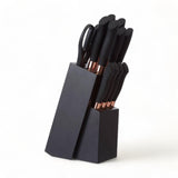 11 Piece Black + Copper Knife Block Set