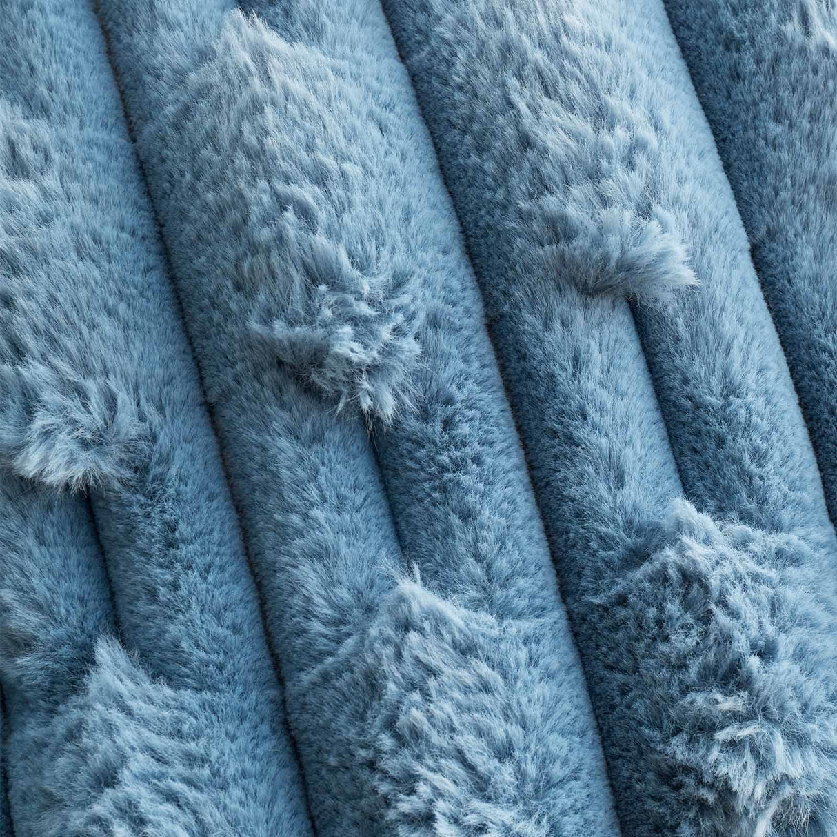 Carved Faux Fur Throw Blue