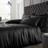 Silky Soft Satin Duvet Cover Set Black