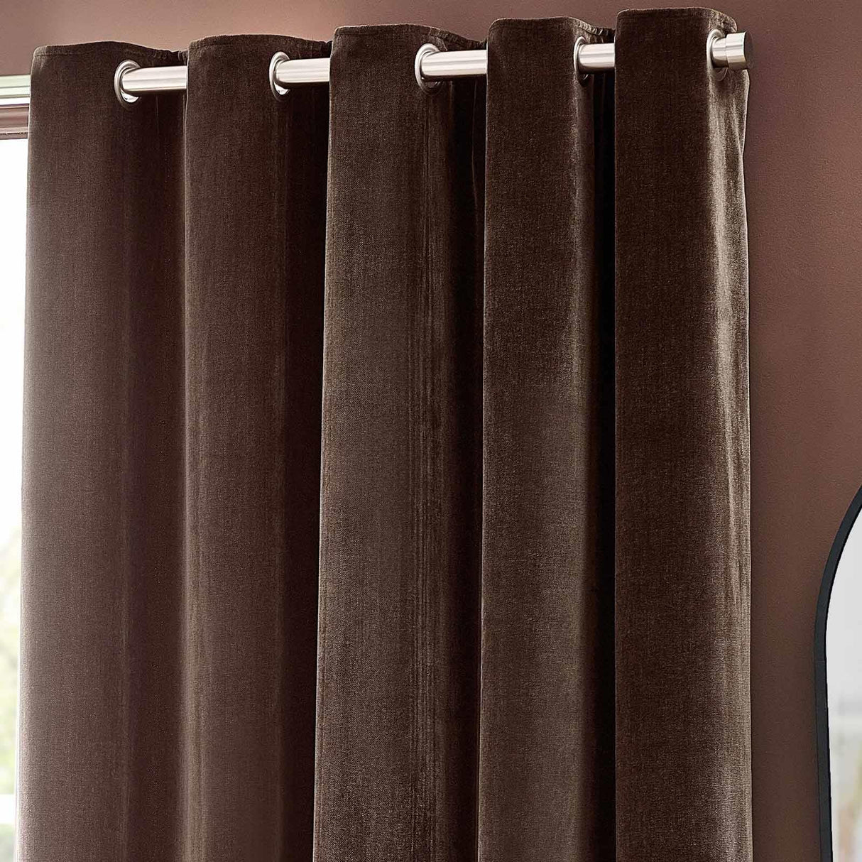 Heavy Chenille Room Darkening Eyelet Curtains