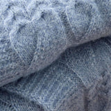 Cable Knit Throw Blue