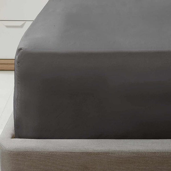 Classic Collection Fitted Sheet Charcoal Single