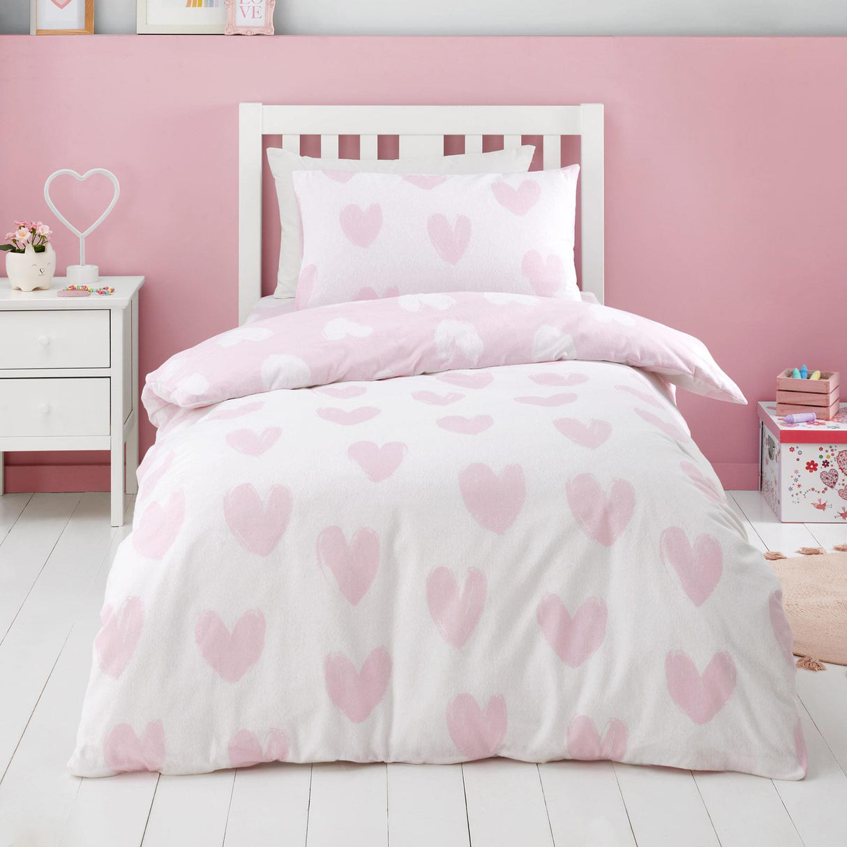 Brushed Hearts Duvet Cover Set