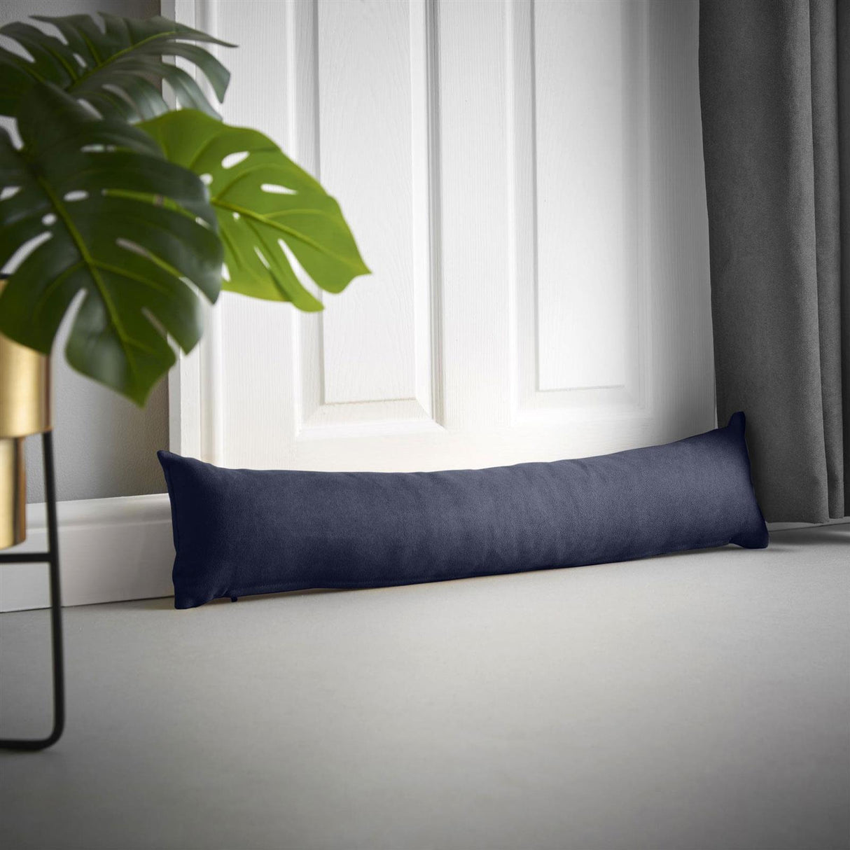 Velvet Chenille Draught Excluder Navy