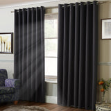 100% Blackout Eyelet Curtains Charcoal