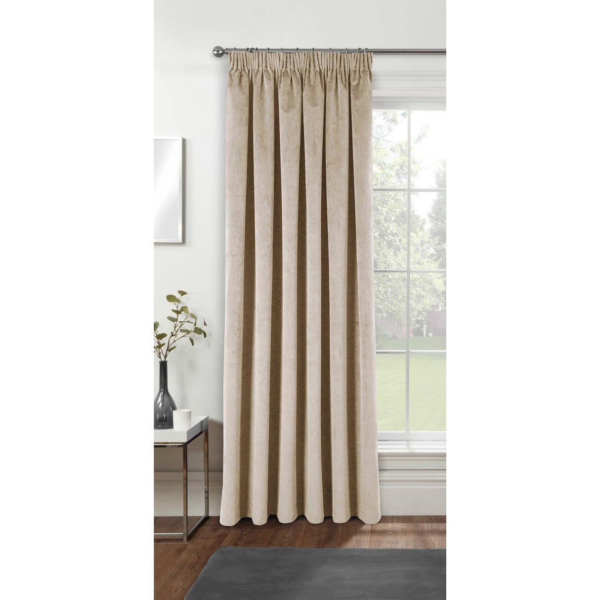 Oxford Velvet Blackout Door Curtain Cream