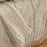 Cable Knit Throw Natural